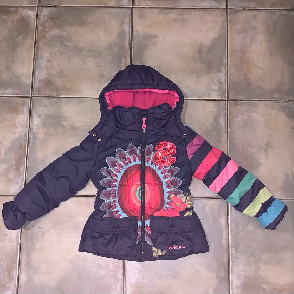 Desigual Girls Winter Puffer Jacket Size 5/6 | 110-116cm